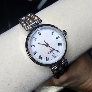 Honora Silver & Genuine Black Pearl Bracelet Watch